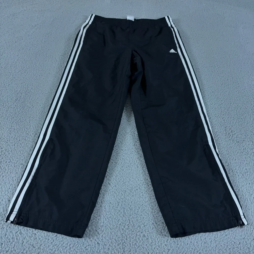 VINTAGE Adidas Pants Boys XL 13-14Y Windbreaker Track Nylon Baggy 3-Stripe Y2K